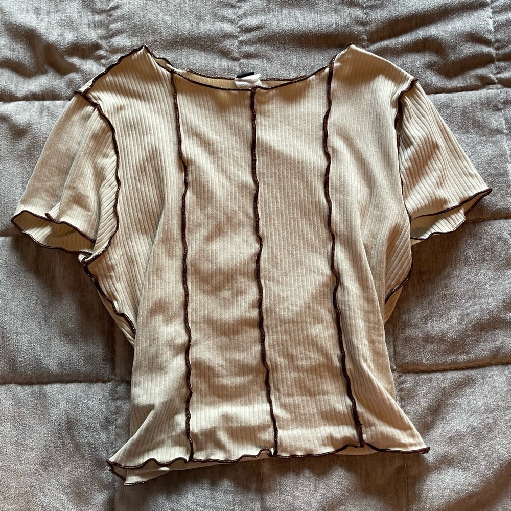 Striped ruffle top